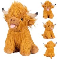 Greenmart Vache des Highlands Personnalisée de Noël, Mini Peluche Super Douce en Coton PP pour le Soulagement du Stress, Emballage Cadeau, Faible MOQ