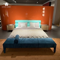 Ensemble de meubles de chambre à coucher modernes de l'usine de Foshan, lit rembourré, ensembles de meubles de chambre à coucher, ensemble complet de luxe pour hôtel, appartement, projet