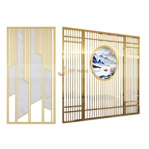 Panneaux muraux décoratifs 3D translucides en acier inoxydable texturé personnalisé, imperméables, pour hall d'hôtel, design moderne/classique mobile - Product Image 5