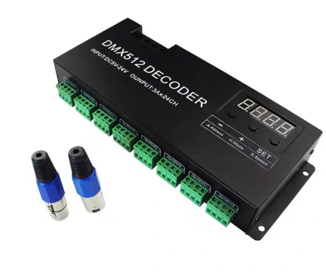 Dmx512 24CH Decoder Ws2811 Ws2812b Pixel Led Strip Lighting Led Controller Control System DMX512 Decoder LED Lights