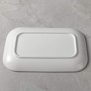 Jiujiuju Vaisselle en gros Grand plateau rectangulaire en porcelaine gaufrée de 14 ''allant au <span class=keywords><strong>micro</strong></span>-ondes Grande assiette de service <span class=keywords><strong>blanche</strong></span> brillante - Product Image 6