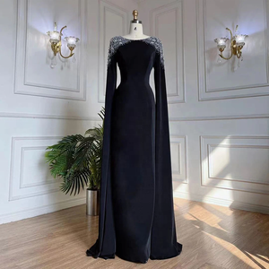 Serene Hill LA70934 Abito da Sera Bianco Stile Sirena in Raso con Maniche a Mantella Decorate, Elegante Vestito da Teatro e <span class=keywords><strong>Opera</strong></span> per Donne - Product Image 6