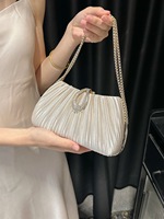 Sac de soirée Haute Couture 2026 pour femme en satin plissé, sac bandoulière Cheongsam pour mondaine