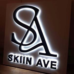 墙壁背光反向标志标志金色3D照明亚克力金属发光二极管通道广告和公司装饰字母标志 - Product Image 5