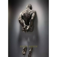 Sculpture murale moderne en bronze 3D, design personnalisé, figurine masculine en métal, art décoratif pour la maison, salon, hall d'hôtel, bureau, villa