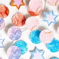 Assiettes de Seder en acrylique Judaica personnalisées Assiette de Seder de Pâque Tourbillon Superbe Pessah Décor de Lieu Cadeaux de Judaïsme