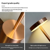 Lampe de bureau LED à chargement USB-C, lampe de chevet de luxe haut de gamme en fer forgé, style européen, certifiée CE, ambiance hôtelière nocturne