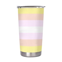 Gobelet isotherme personnalisé en acier inoxydable 20 oz, thème arc-en-ciel gay Pangender, pour les longues journées de voyage urbain et les activités en bord de rivière et au parc