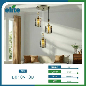 Contemporanea lampadario a 3 luci caldo bianco ottone e ferro con Design creativo per interni soggiorno decorazione E26 Base - Product Image 1