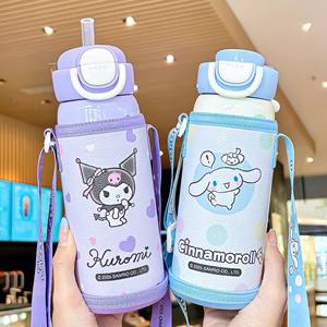 Botella de agua aislada Sanrio My Melody Cinnamoroll de 500 ml con tapa a presión, termo infantil para la escuela y uso al aire libre - Product Image 2