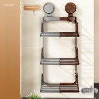 Support de cuisine mural double en acier au carbone pour usage domestique, pour préparation alimentaire, nécessite perçage