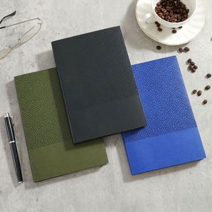 Cuaderno de Cuero Suave con Patrón Geométrico, Diseño Simple y Elegante, de Alta Calidad, Grueso, para Negocios, Oficina, Reuniones - Product Image 4