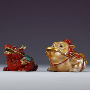 Copper Dragon Toad Ornament Feng Shui <b>Desk</b> Decor Office Home Decoration Chinese New Year Gift - Product Image 2