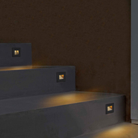 Lampe murale LED encastrée moderne en aluminium blanc chaud avec détecteur de mouvement pour escalier intérieur Vertex