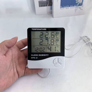 カスタマイズロゴ付きデジタルLCD HTC2 温湿度計 温度湿度モニタリング 壁掛け式 室内/屋外対応 電子時計 - Product Image 6