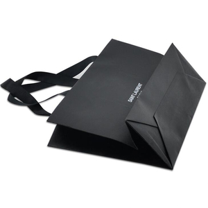 Sac en papier d'art de luxe noir personnalisé pour l'emballage de vêtements, 250 g/m² - Product Image 5