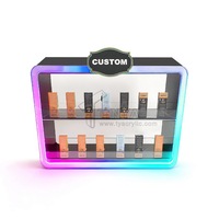 Présentoir de Comptoir en Acrylique pour Cigarettes LED Personnalisées, 2 Niveaux, Vitrine de Tabac, Étagère d'Éclairage pour Cigares, Idéal pour Magasin de Détail