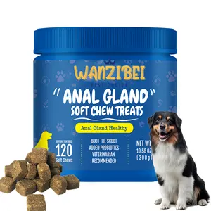 アナルグランドソフトチュートリート犬用パンプキン消化酵素で噛むプロバイオティクス犬の皮膚サプリメントかゆみ緩和