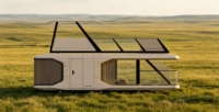 Maison conteneur moderne et ventilée, personnalisable et abordable, en forme de capsule spatiale triangulaire, idéale pour hôtel ou bar – Meilleures ventes