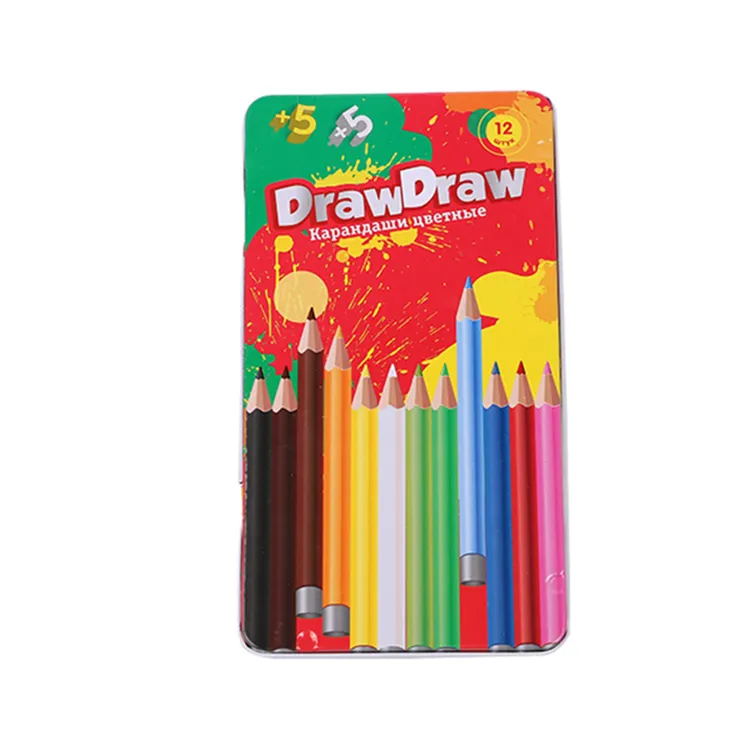 Lápices profesionales de madera Natural para niños, lápices de madera para dibujar, 12 colores, para estudiantes, escuela