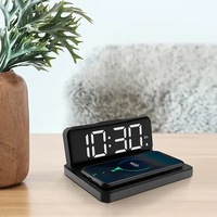 Draadloze oplaadbare LED wekker met groot digitaal display (2-in-1)