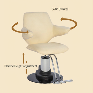 Chaise de barbier professionnelle pour salon avec élévateur hydraulique 360° °   Chaise de coiffure pivotante réglable en hauteur, robuste, en cuir PU pour salon - Product Image 4