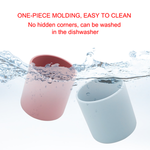 Lot de tasses à bec en silicone sans BPA personnalisables pour bébés, tasses à eau manuelles pour tout-petits et enfants, ensemble cadeau de vaisselle pour nourrissons - Product Image 4