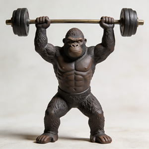 GORILLE GRAND FORMAT EN ARGENT, Ornement de jardin et de maison réaliste - Product Image 5