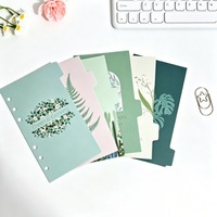 Pages de séparation A6 vertes pour plantes, 6 trous, pour carnet à feuilles mobiles, pages d'index universelles, fournitures de journalisation – En stock