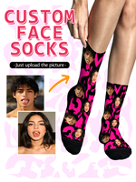 Chaussettes d'hiver ALBK personnalisées avec motif de lettres, photo, texte, nouveauté amusante, cadeau personnalisé avec photo de visage pour femmes, hommes, Saint-Valentin