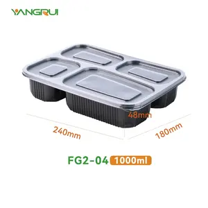 Leakproof Stackable Food Grade Takeaway Box Pp 1 2 3 4 5 Compartment Microwavable Plastic Food Container