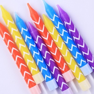 شمعة كيك كب كيك صغيرة مطبوعة بألوان الماكرون لتزيين حلويات كعكة عيد الميلاد - Product Image 6
