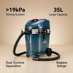 ECAWEI Aspirapolvere Industriale Elettrico ad Alte Prestazioni con Controllo della Velocità e Separatore Ciclonico Doppio per Uso Umido e Secco - Product Image 1