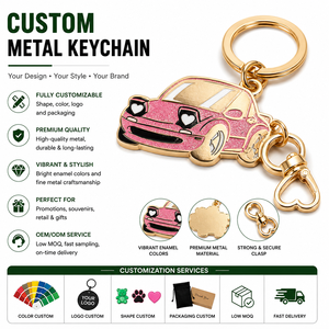 Porte-clés en métal personnalisé en forme de <span class=keywords><strong>voiture</strong></span> 3D en alliage de zinc avec logo gravé, cadeau promotionnel pour concessionnaires automobiles, souvenir personnalisé - Product Image 2