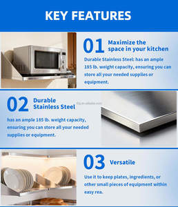 ชั้นวางของติดผนังสแตนเลสคุณภาพเยี่ยม ทนทาน จากโรงงานโดยตรง รุ่น T2G สีเงิน - Product Image 2