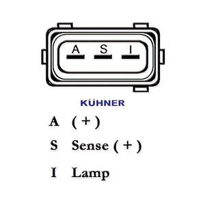 Alternatore compatibile con MAZDA B-SERIES 2.5 TD 4WD Diesel (KW: 80, CV: 109) dal 06-1999 al 07-2006 KUHNER 301839RI NUOVO - Product Image 3