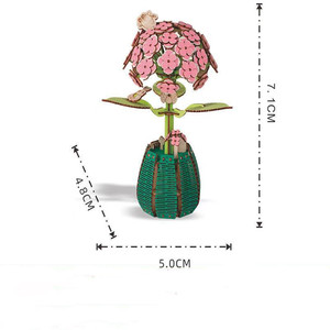 Unisex <span class=keywords><strong>3D</strong></span> DIY hoa gỗ ghép hình câu đố giáo dục đồ chơi và làm bằng tay mô hình món quà trang trí - Product Image 4