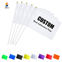 Drapeaux de pays personnalisés avec logo, mini drapeaux à main, drapeaux à bâtonnets en plastique, imprimés numériquement, promotionnels pour le sport