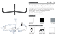 Support de poteau en acier au carbone durable à double cornet pour éclairage de parking, boîte à chaussures, luminaires, application jardin IP65, garantie 5 ans