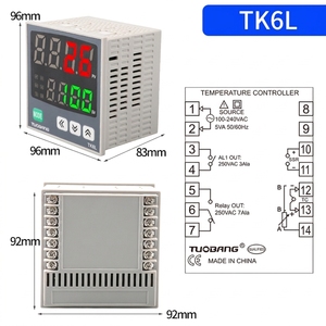 Contrôleur de température <span class=keywords><strong>PID</strong></span> série TUOBANG TK6L, thermostat à double affichage universel pour thermocouple et RTD, double sortie relais SSR - Product Image 3