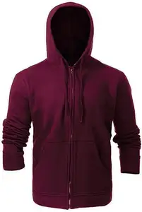 Blank Plain Men's FR Safety Hoodies 100% Cotton Flame Resistant Hooded Sweatshirt Front Full Zip