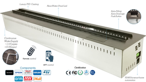 Modern Royal Style Indoor Electric Fireplace <strong>Heater</strong> 3D Media Double Line LED Light Water Mist Steam Steel Insert Remote Control - Product Image 2