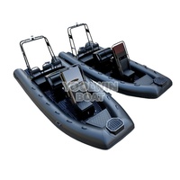 Bateau pneumatique en PVC noir à coque en V profond en aluminium robuste de luxe pour loisirs familiaux de 560 cm à vendre