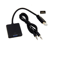 Cable adaptador Full HD 1080P a VGA con Audio HDTV a VGA hembra a macho chaqueta de PVC tipo C Cable de carga USB