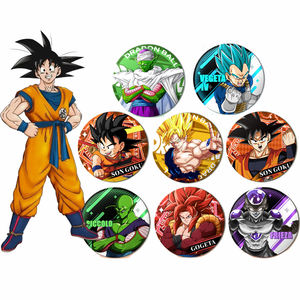 21 Style 58MM <span class=keywords><strong>Dragon</strong></span> Goku <span class=keywords><strong>Vegeta</strong></span> Son Gohan Saiyan Buu cellule boule dessin animé Baji Ba Ji Anime alliage Badge broche broche Anime périphérique - Product Image 1