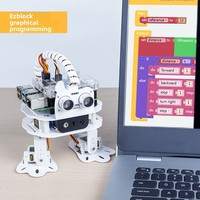 Robot bionique intelligent Raspberry Pi 4B, kit de développement de programmation Python pour évitement d'obstacles humanoïde 3B+