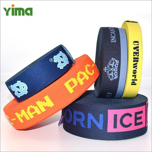 Pita Webbing Polyester Jacquard Custom dengan Logo Cetak untuk Aksesoris Tas Pakaian, Topi, dan Kalung Hewan Peliharaan - Product Image 2