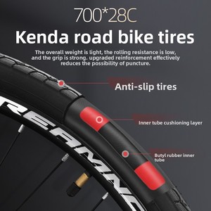 Vélo de course Lanling Thunder 16 vitesses en alliage d'aluminium ultra-léger pour gravier, avec passage de câbles entièrement interne et freins à disque doubles - Product Image 4