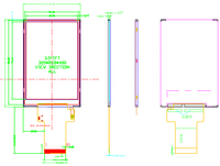 3.5 pouces 320x480 SPI + interface RVB écran LCD TFT tous les angles de vision 760cd/m2 ILI9488 IC pour les modules haute performance de maison intelligente