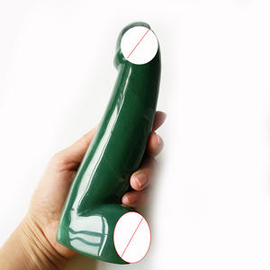 Bacchetta massaggiatore di cristallo con dildo di cristallo di aventurina verde intagliato a mano per la guarigione - Product Image 1